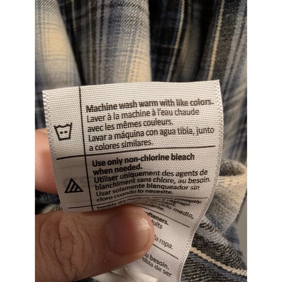 Carhartt Relaxed Fit Flannel Shirt Mens L Plaid Casual Button Down Pocket Blue - Picture 5 of 16